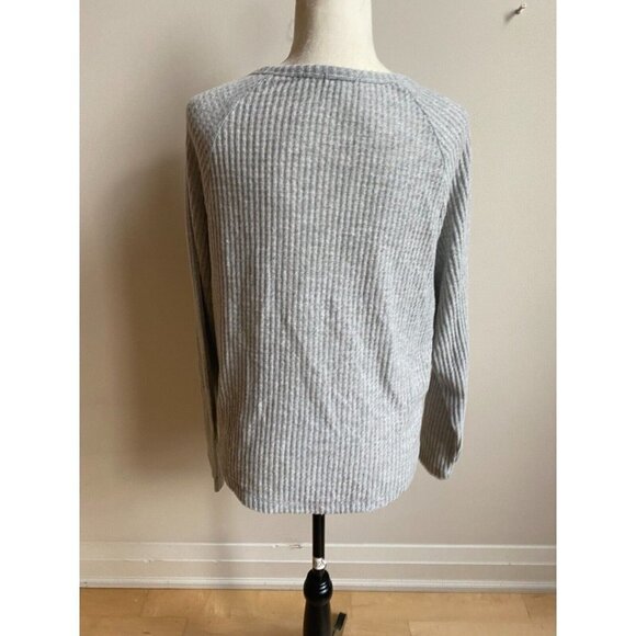 BP Henley Long Sleeve Bnwot Gray Top Womens Snap Button Oversize - Picture 5 of 9